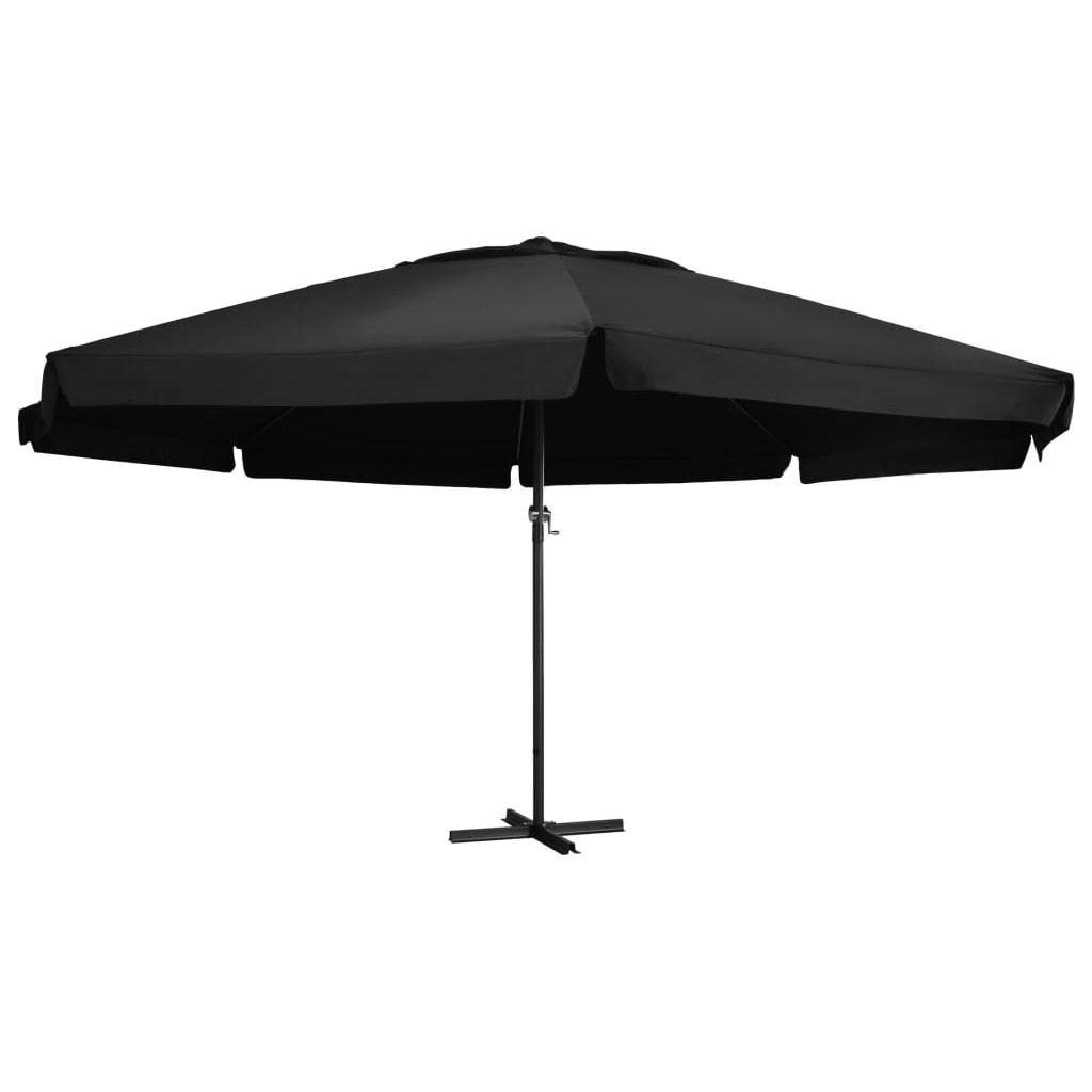 Lauko skėtis su aliuminio stulpu, juodos spalvos, 500cm