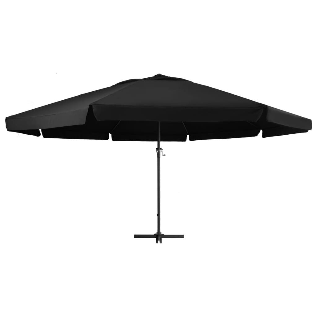 Lauko skėtis su aliuminio stulpu, juodos spalvos, 500cm