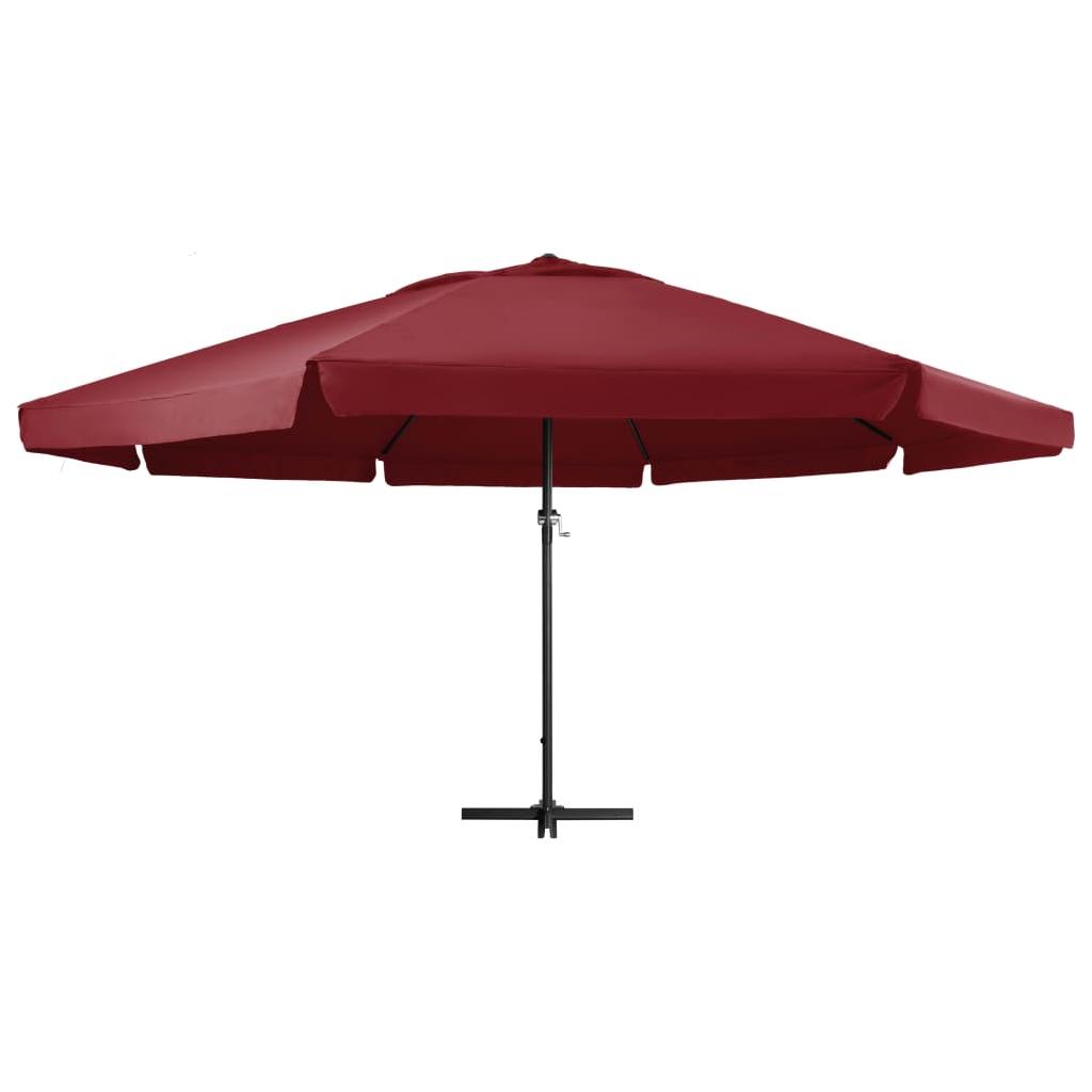 Lauko skėtis su aliuminio stulpu, tamsiai raudonas, 600cm