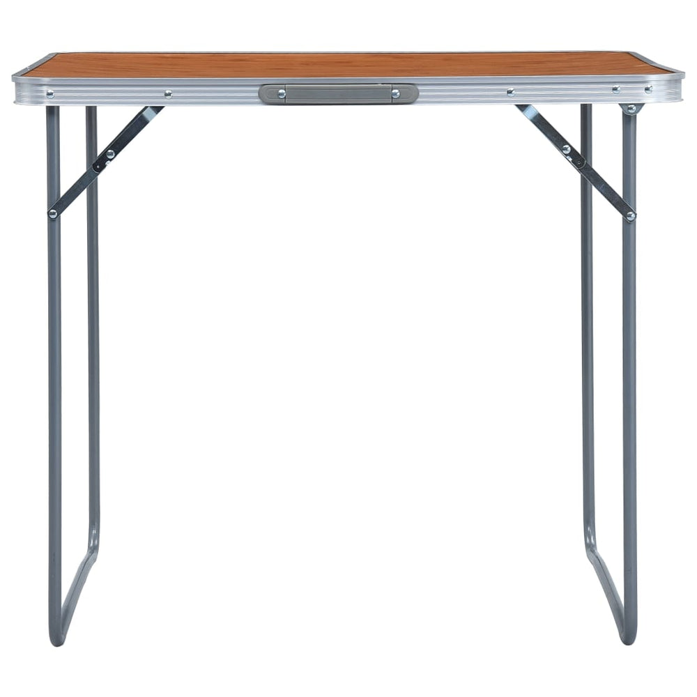 Sulankstomas stovyklavimo stalas su metaliniu rėmu, 80x60cm