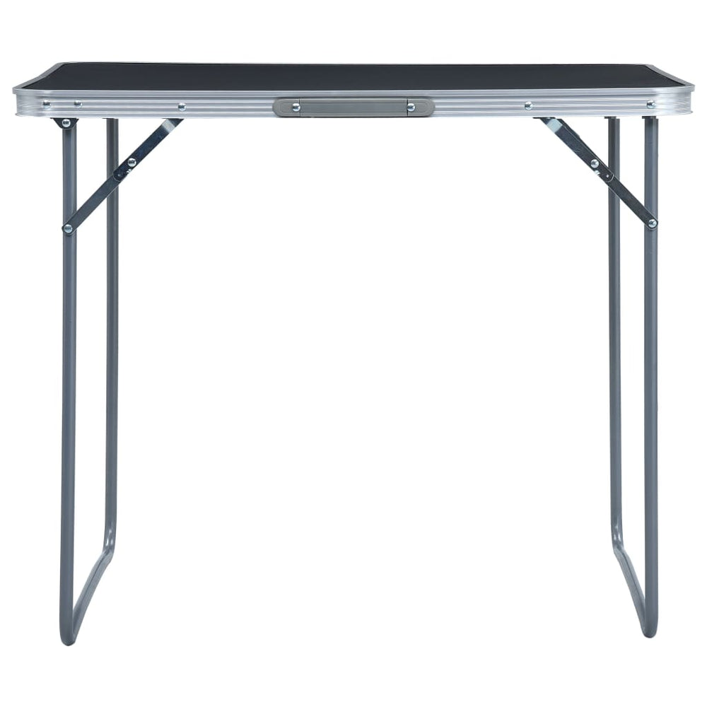 Stovyklavimo stalas su metaliniu rėmu, pilkas, 80x60cm