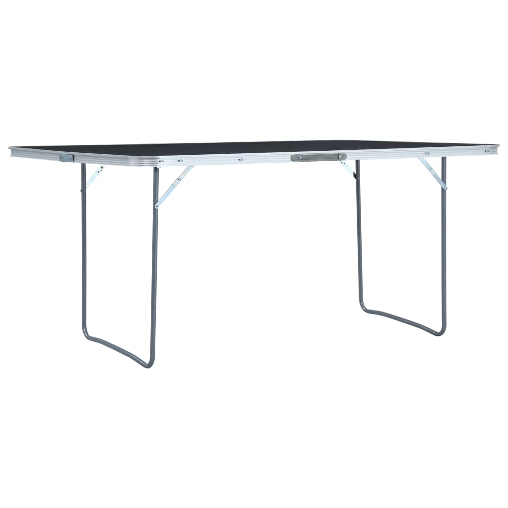 Sulankstomas stovyklavimo stalas, pilkas, 180x60cm, aliuminis