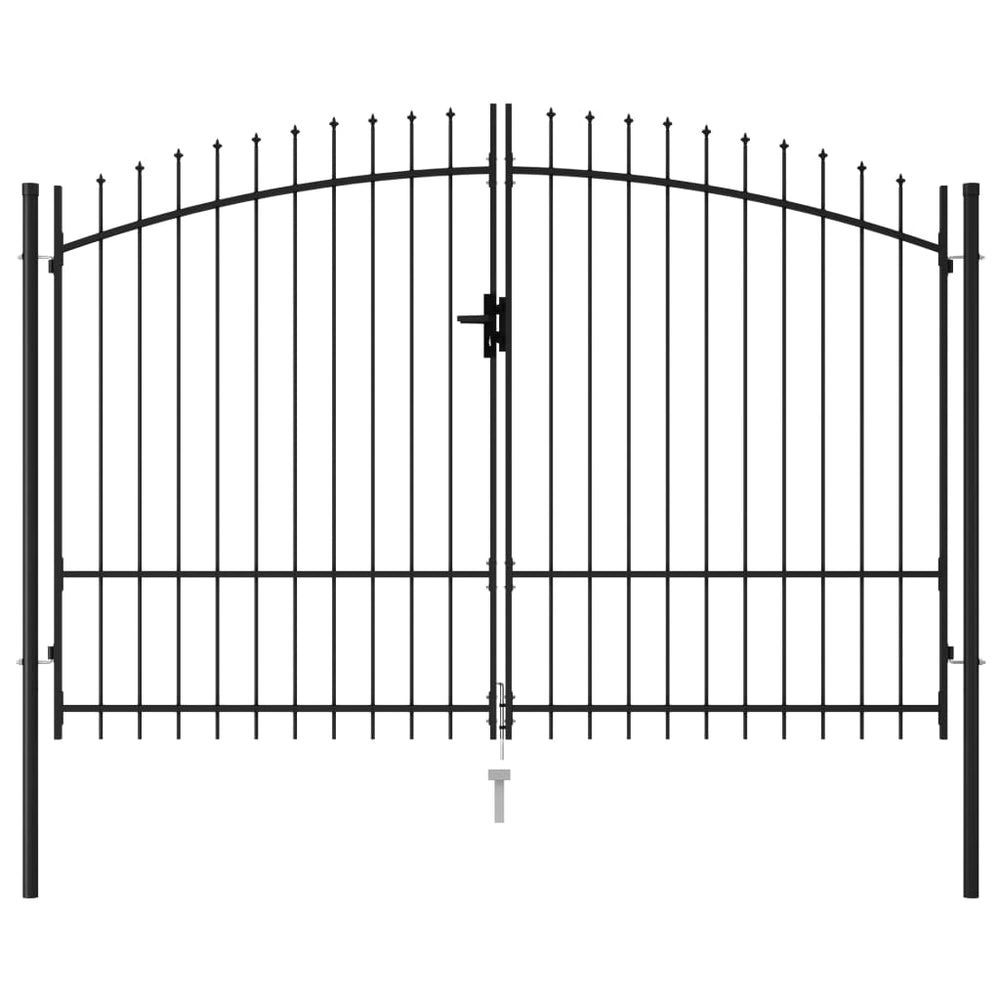 Vartai su smailiais viršugaliais, juodi, 3x1,75m, plienas