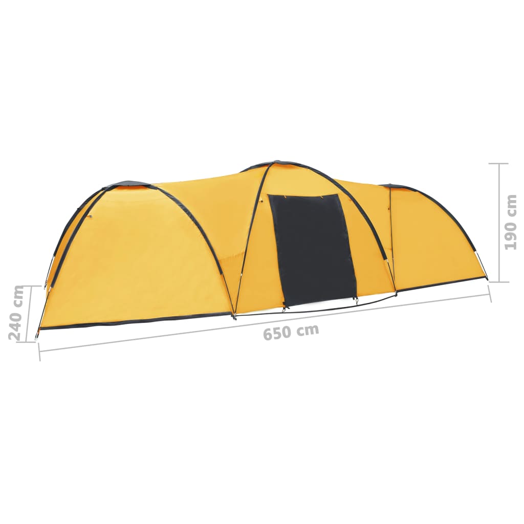 Stovyklavimo palapinė, 650x240x190cm, geltona, iglu tipo