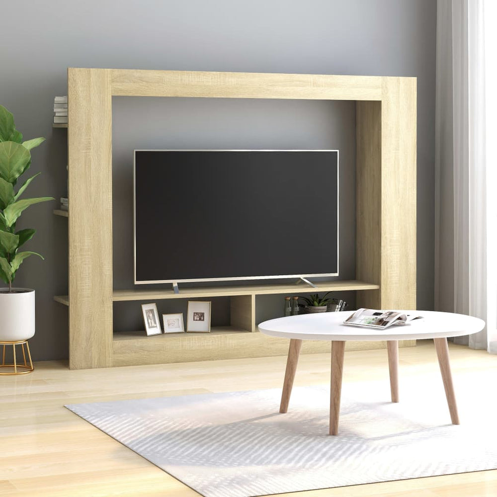 Televizoriaus spintelė, ąžuolo spalvos, 152x22x113cm, MDP