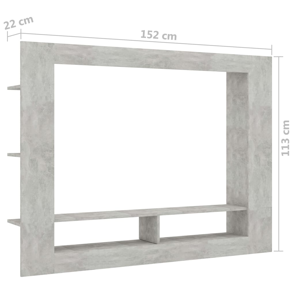 Televizoriaus spintelė, betono pilka, 152x22x113cm, MDP