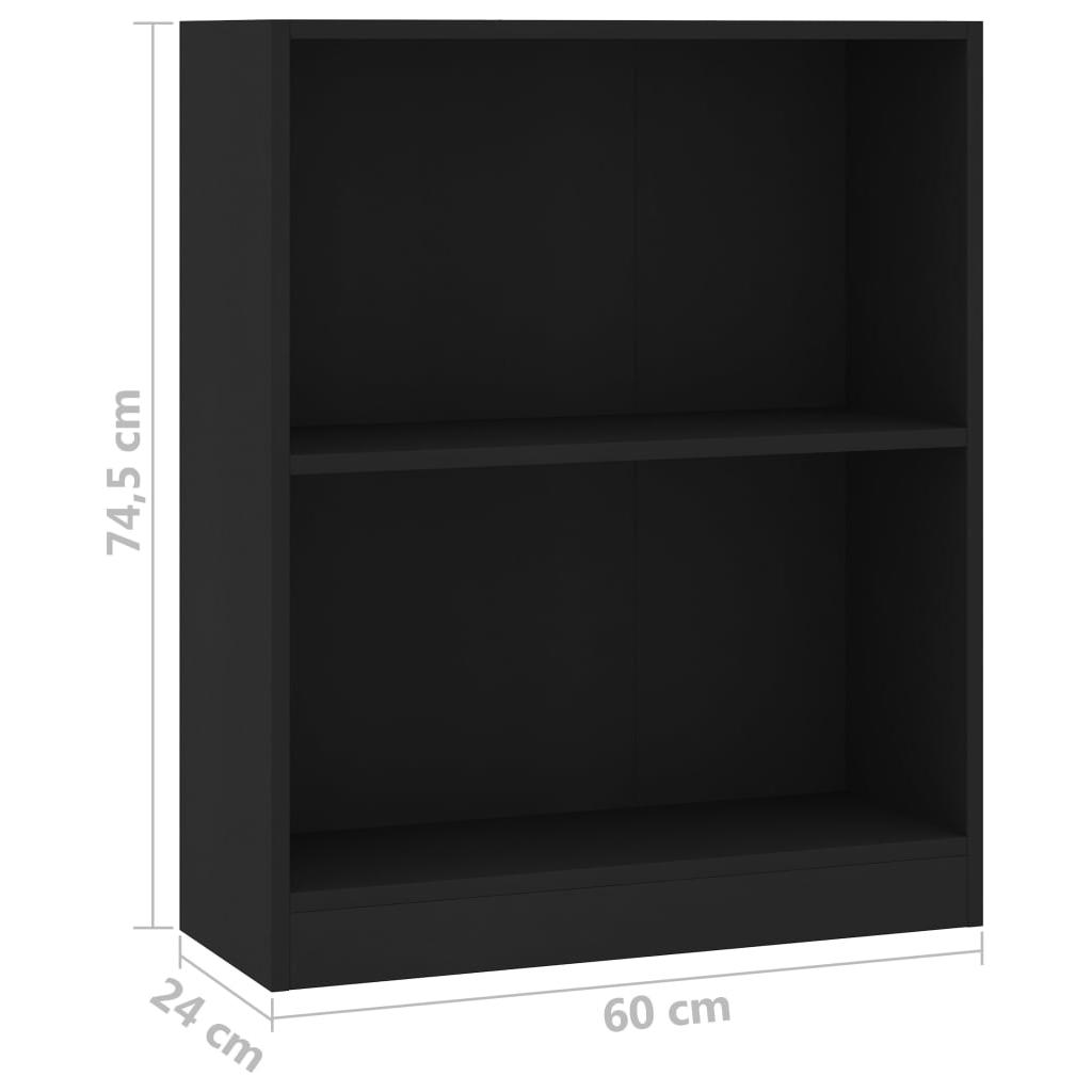 Lentyna knygoms, juodos spalvos, 60x24x74,5cm, MDP