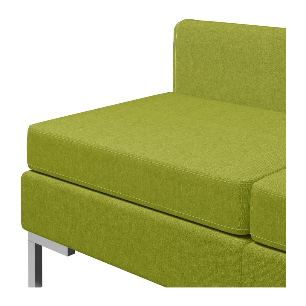 Modulinės vidurinės sofos su pagalvėmis, 2vnt., žalios, audinys
