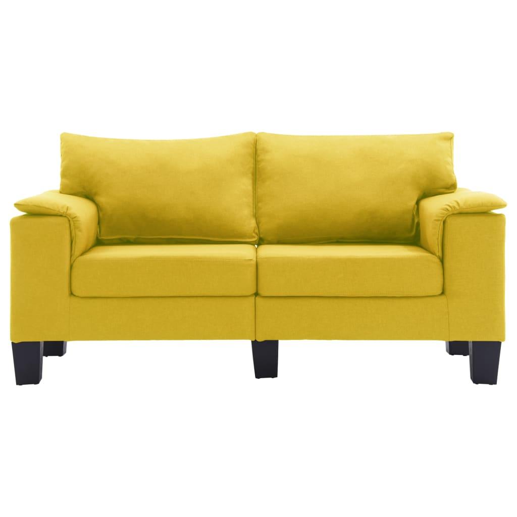 Dvivietė sofa, geltonos spalvos, audinys