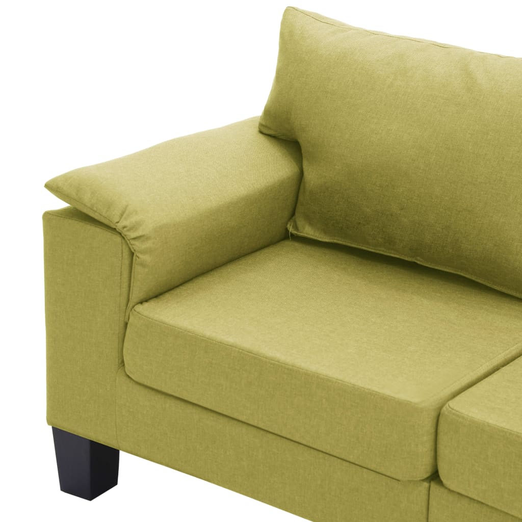 Trivietė sofa, žalios spalvos, audinys