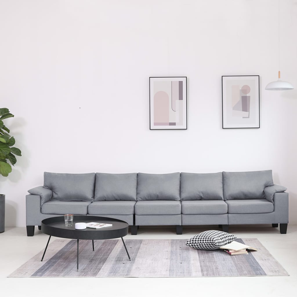 Penkiavietė sofa, šviesiai pilkos spalvos, audinys