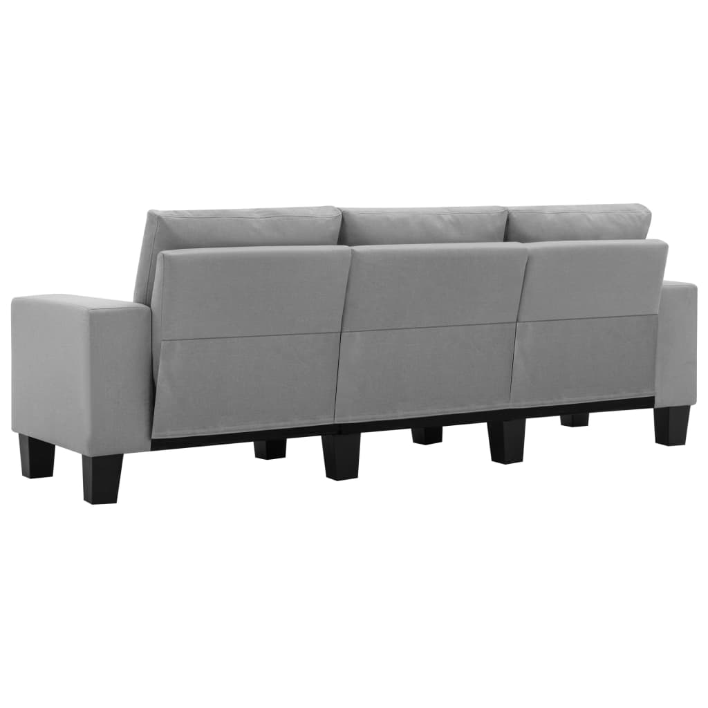 Trivietė sofa, šviesiai pilkos spalvos, audinys