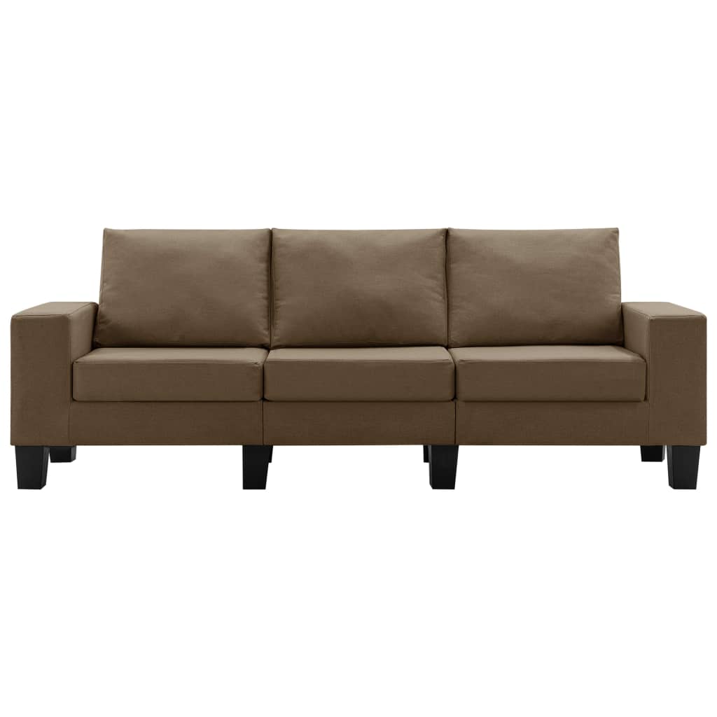 Trivietė sofa, rudos spalvos, audinys