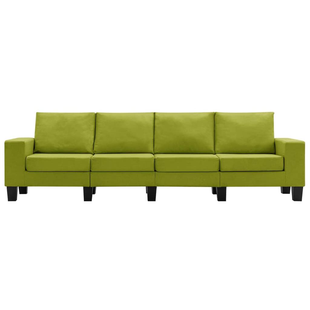 Keturvietė sofa, žalios spalvos, audinys