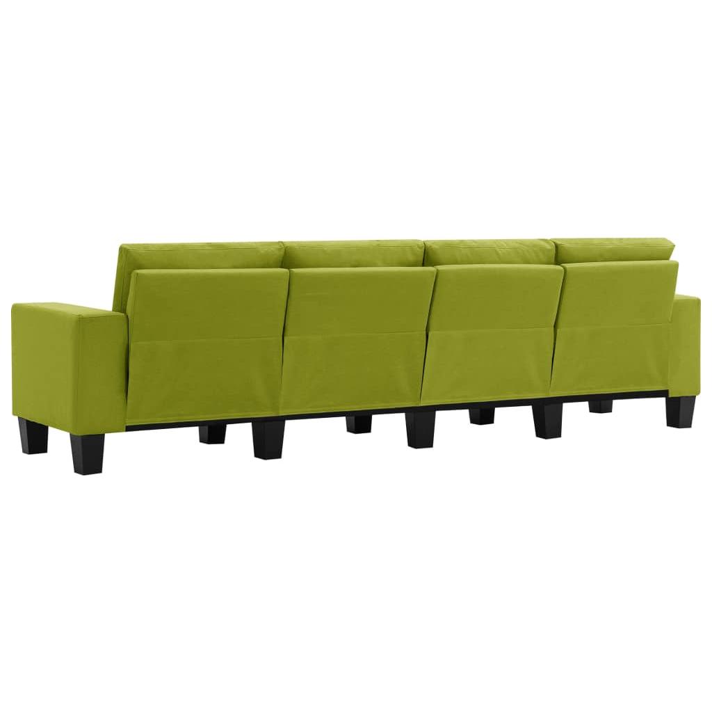 Keturvietė sofa, žalios spalvos, audinys