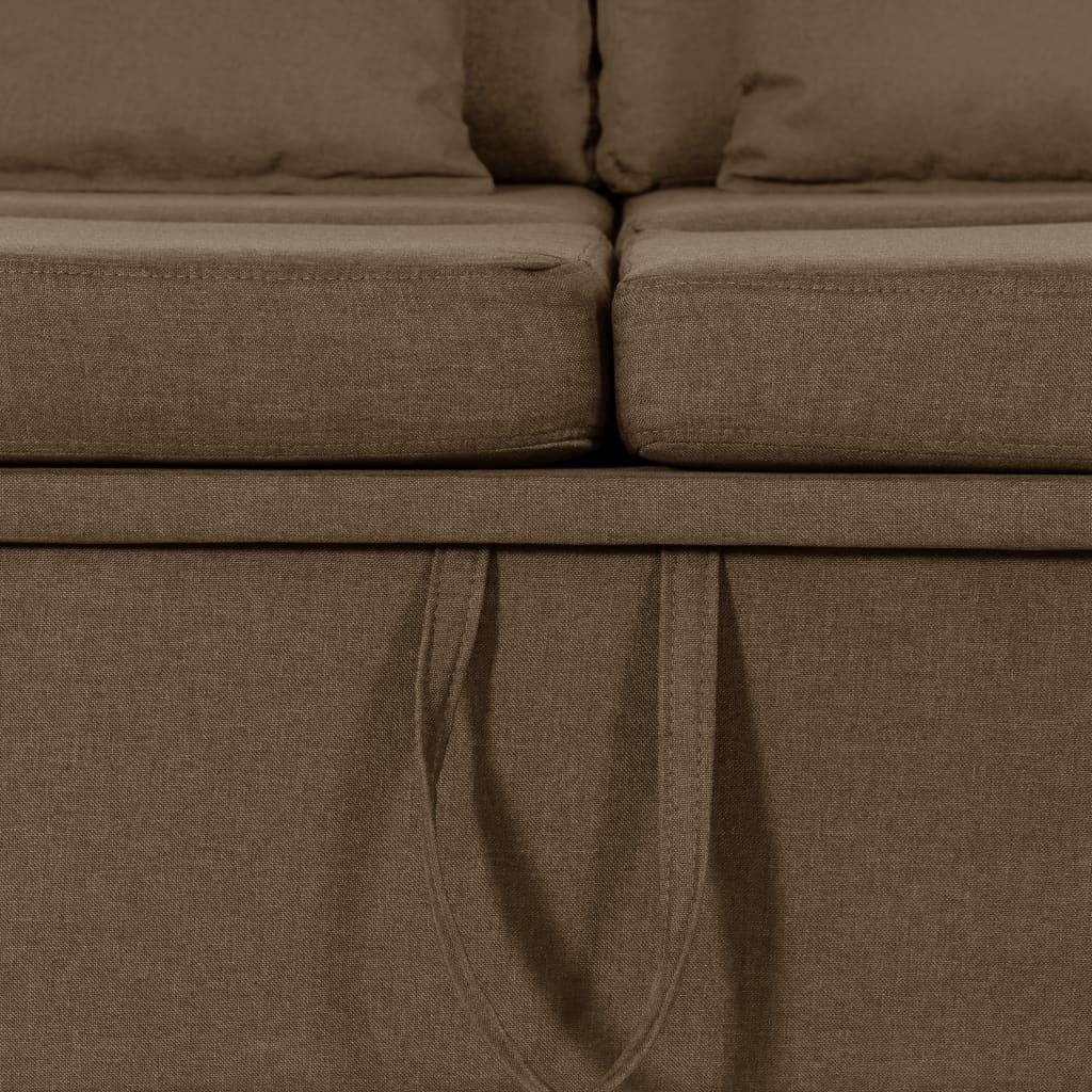 Ištraukiama sofa-lova, rudos spalvos, audinys, keturvietė