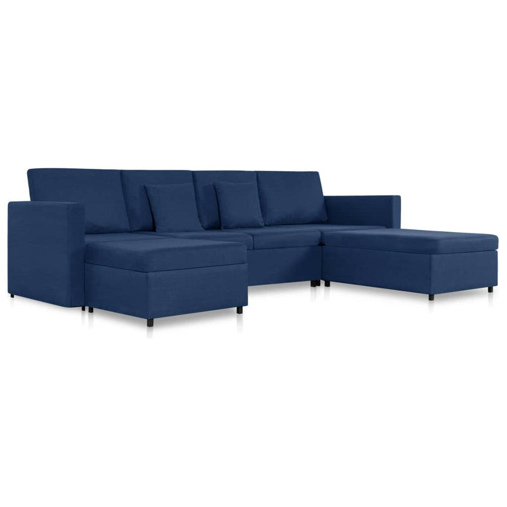 Ištraukiama sofa-lova, mėlynos spalvos, audinys, keturvietė