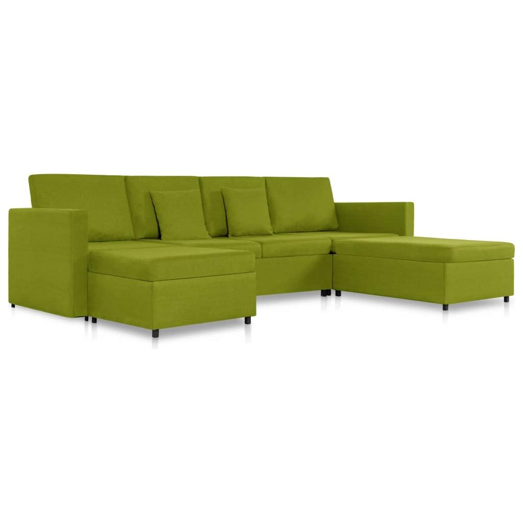 Ištraukiama sofa-lova, žalios spalvos, audinys, keturvietė