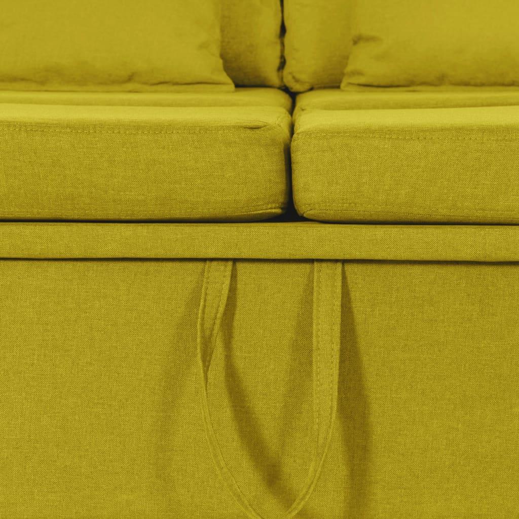 Ištraukiama sofa-lova, geltonos spalvos, audinys, keturvietė