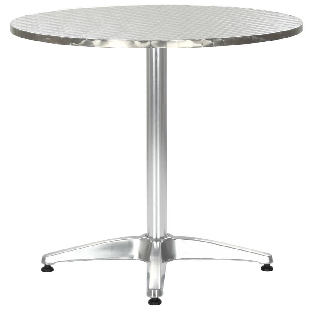 Sodo stalas, sidabrinės spalvos, 80x70cm, aliuminis