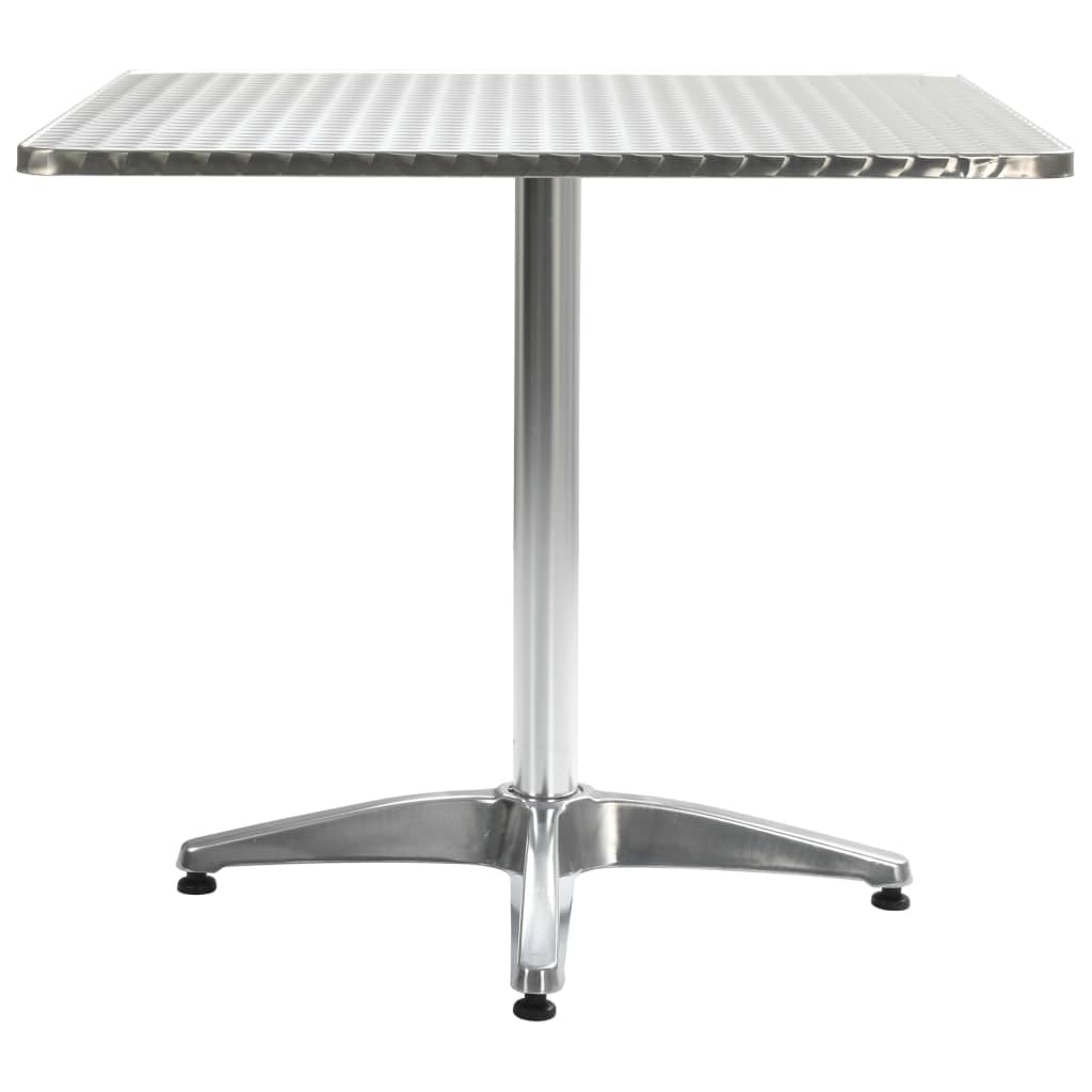 Sodo stalas, sidabrinės spalvos, 80x80x70cm, aliuminis