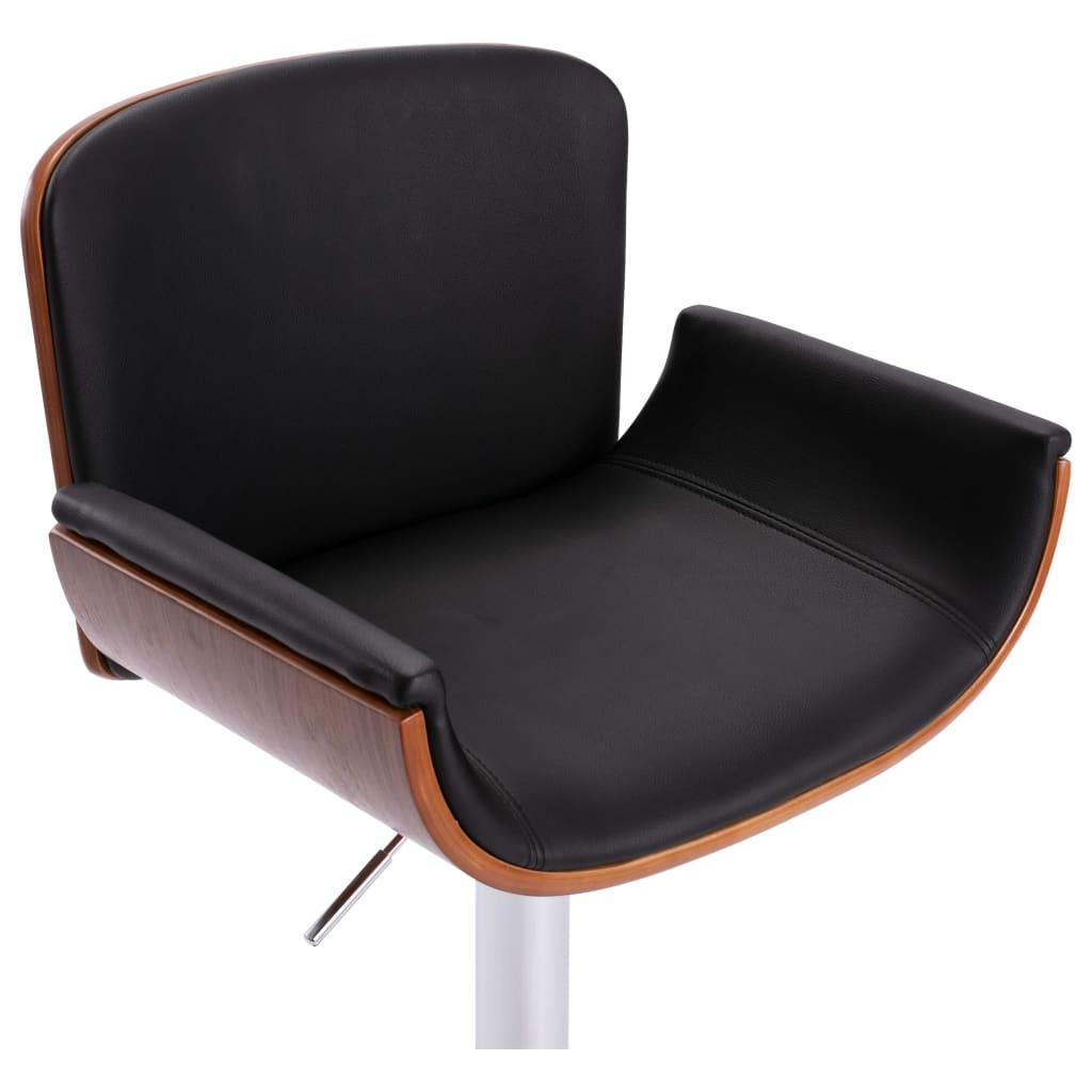 Baro kėdė, juodos spalvos, dirbtinė oda