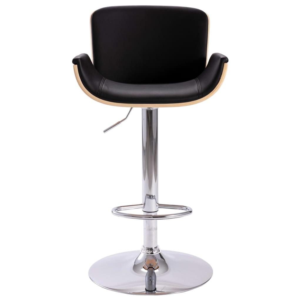 Baro kėdė, juodos spalvos, dirbtinė oda