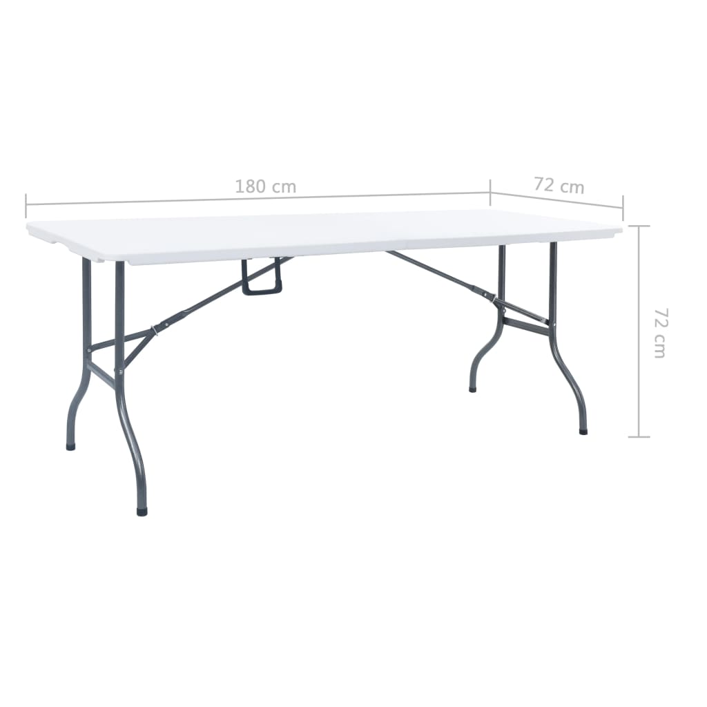 Sulankstomas sodo stalas, baltas, 180x72x72cm, HDPE