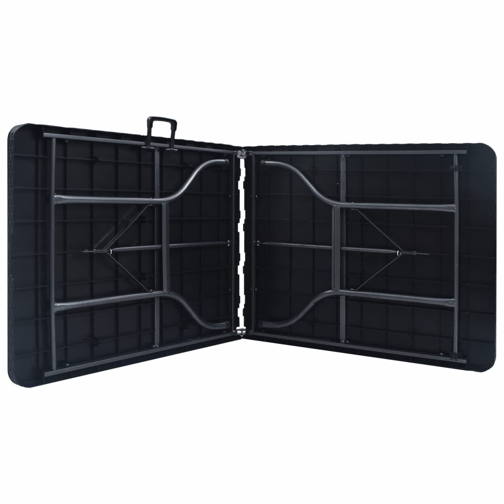 Sulankstomas sodo stalas, juodas, 180x75x72cm, HDPE