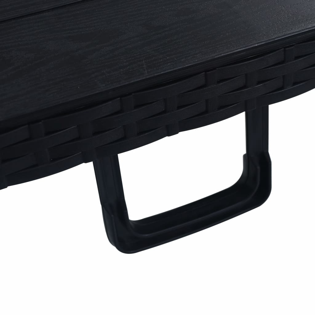 Sulankstomas sodo stalas, juodas, 180x75x72cm, HDPE