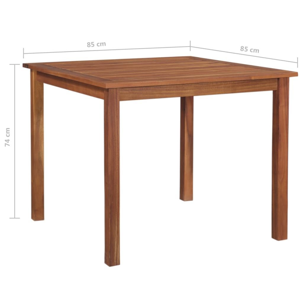 Sodo stalas, 85x85x74cm, akacijos medienos masyvas