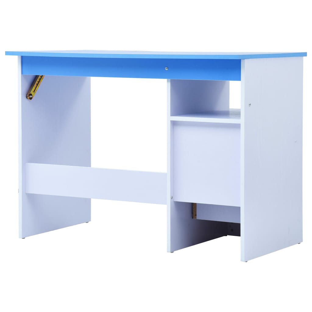 Vaikiškas piešimo stalas, mėlynas ir baltas, pakreipiamas