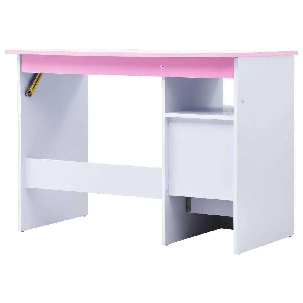 Vaikiškas piešimo stalas, rožinis ir baltas, pakreipiamas