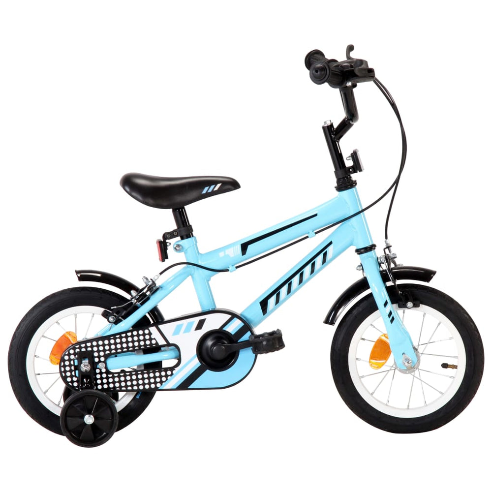 Vaikiškas dviratis, juodos ir mėlynos spalvos, 12 colių ratai