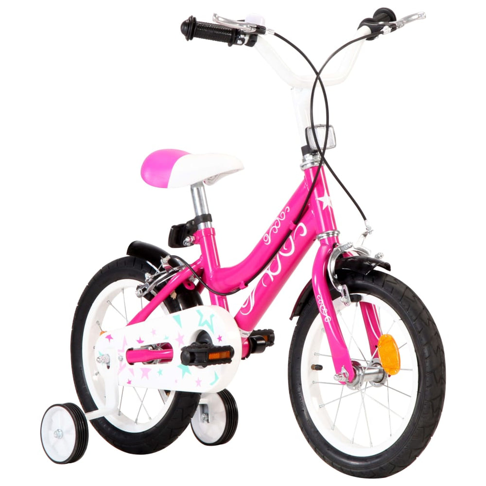 Vaikiškas dviratis, juodos ir rožinės spalvos, 14 colių ratai