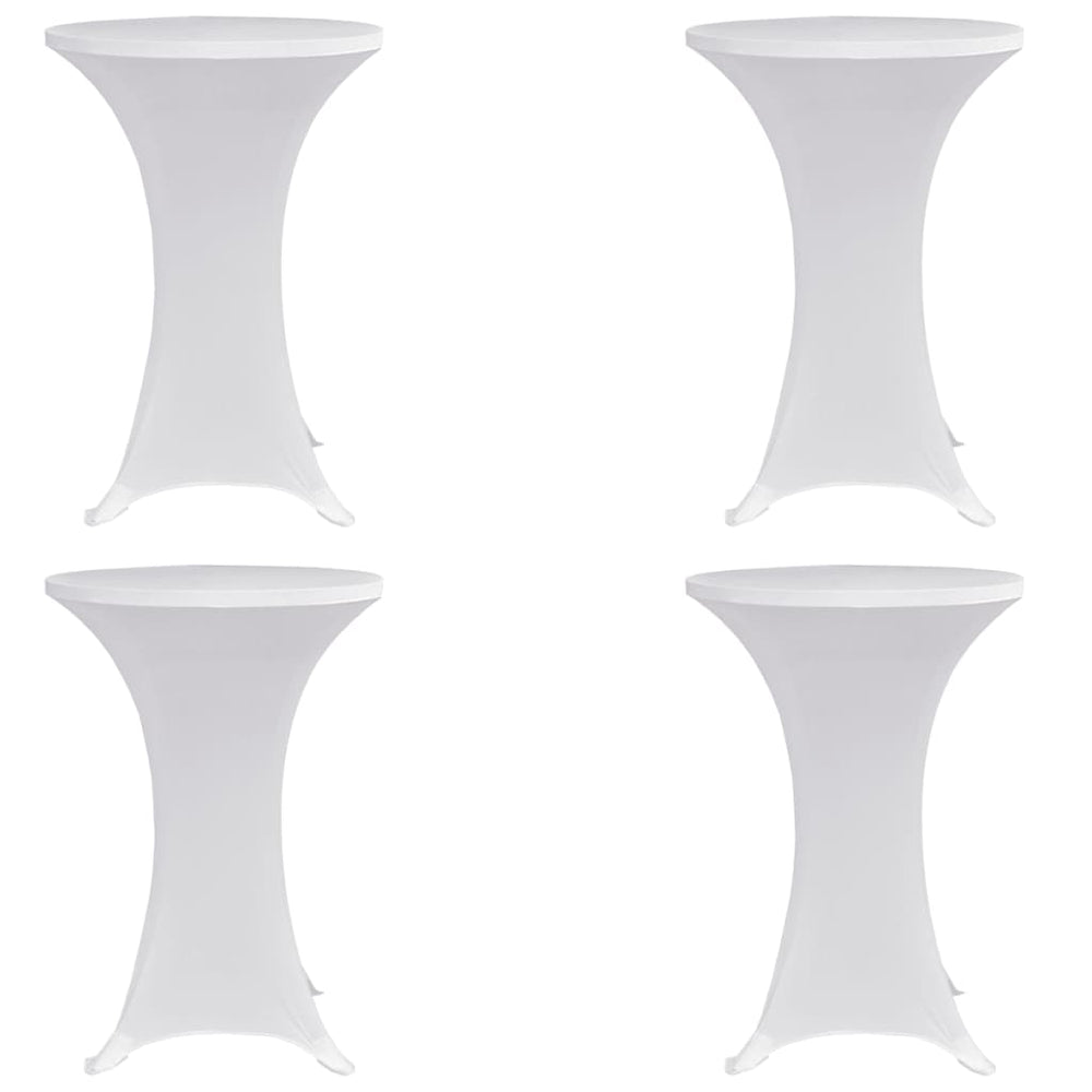 Staltiesės baro stal., 4vnt., baltos sp., 60cm skersm., įtemp.