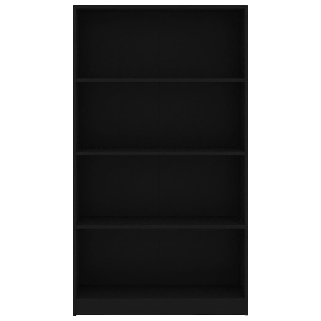Spintelė knygoms, 4 lentynos, juoda, 80x24x142cm, MDP