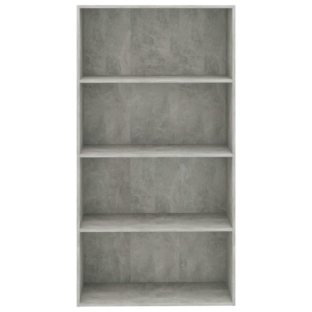 Spintelė knygoms, 4 lentynos, betono pilka, 80x30x151,5cm, MDP