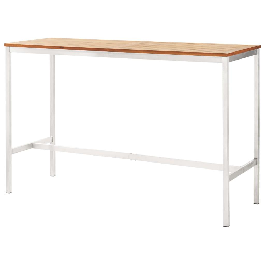 Baro stalas, 160x60x105cm, akacijos masyvas ir plienas