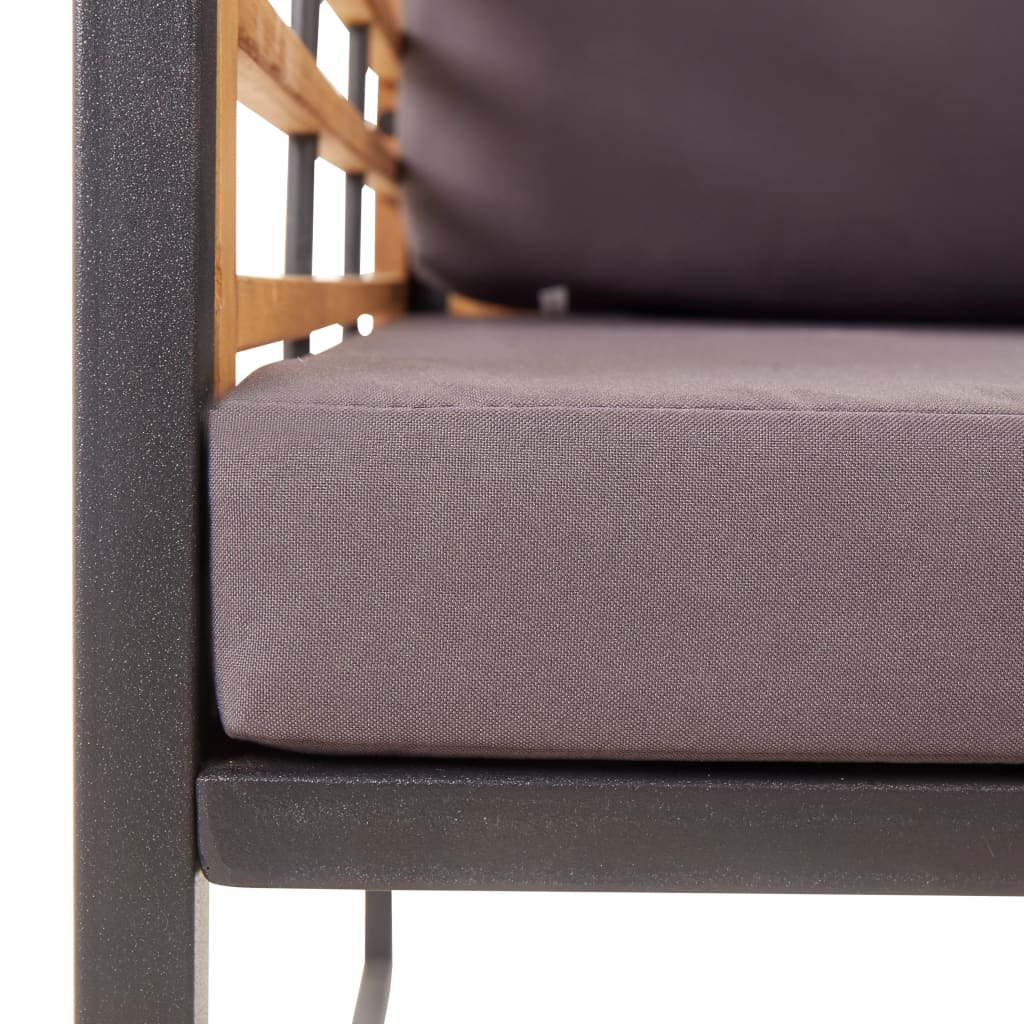 Sodo kėdės su pagalvėlėmis, 2vnt., pilkos, akacijos masyvas