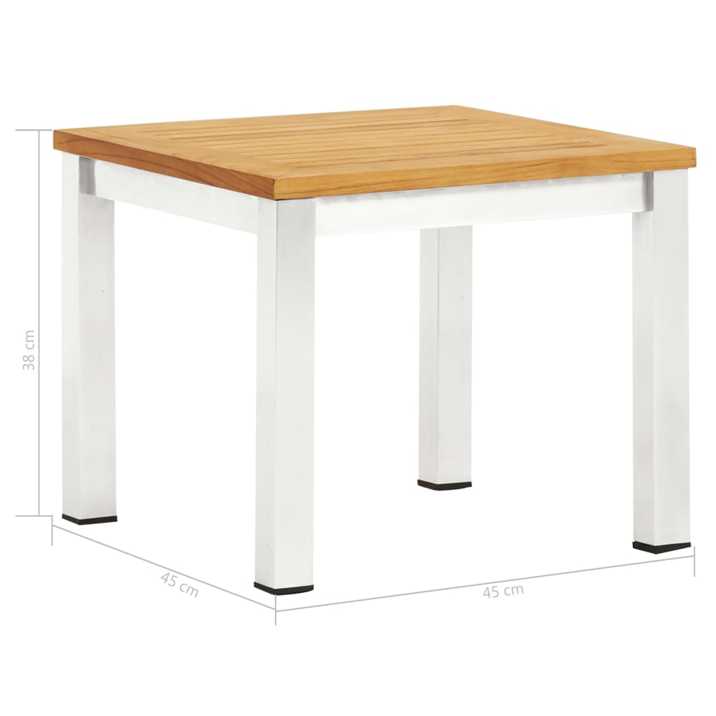 Šoninis sodo staliukas, 45x45x38cm, tikmedis ir plienas