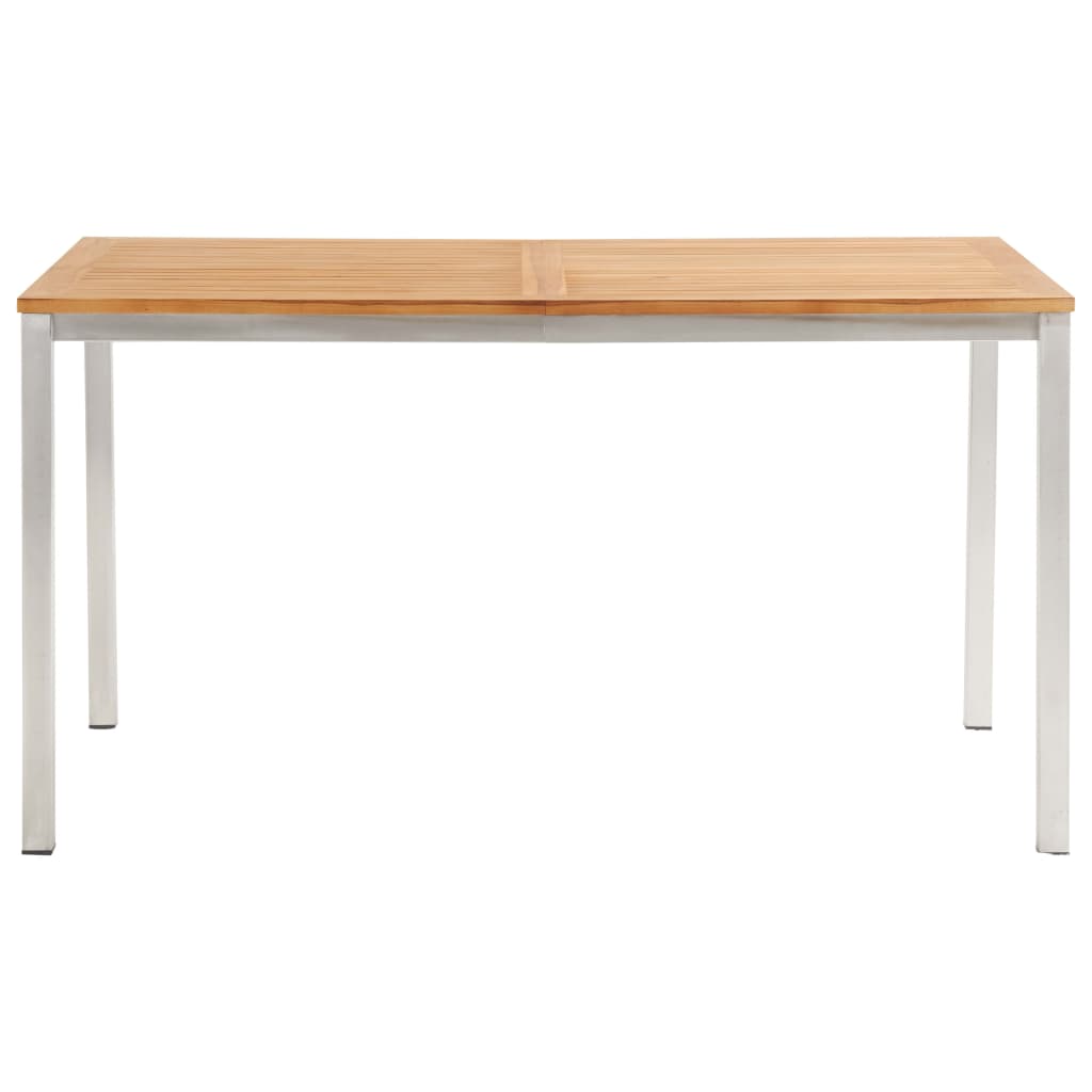Valgomojo stalas, 140x80x75cm, tikmedžio masyvas ir plienas