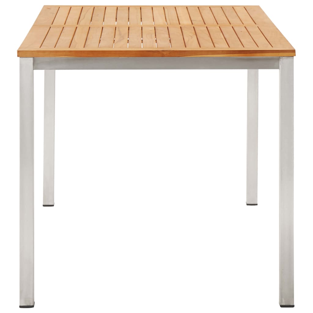 Valgomojo stalas, 140x80x75cm, tikmedžio masyvas ir plienas