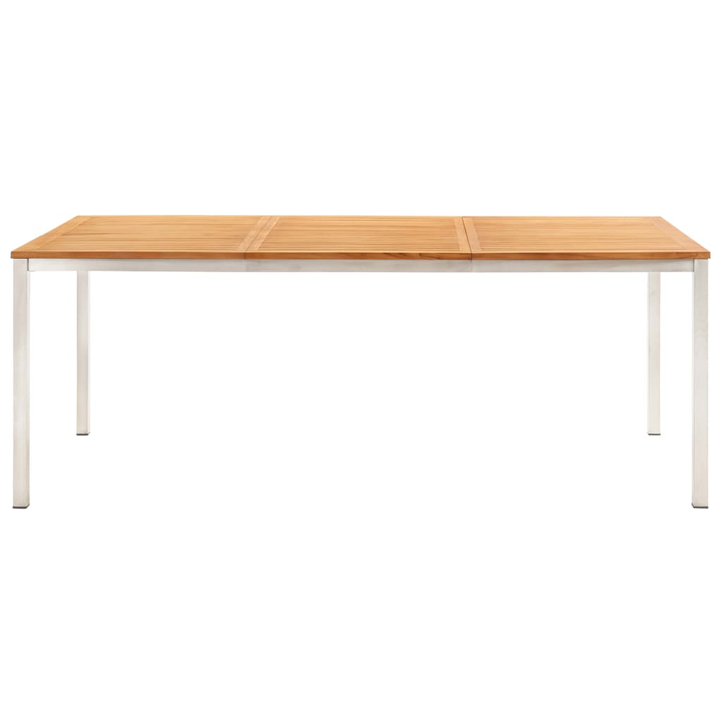 Valgomojo stalas, 200x100x75cm, tikmedžio masyvas ir plienas