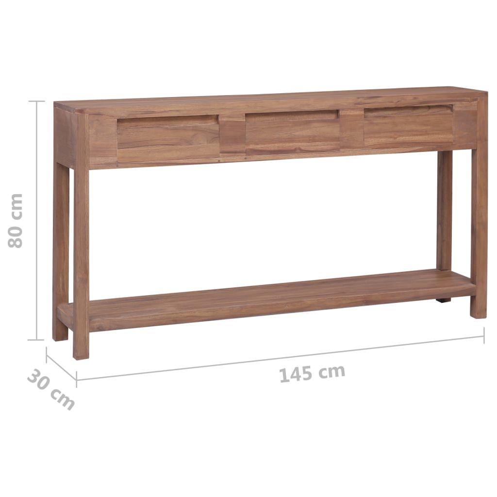 Konsolinis staliukas, 145x30x80cm, tikmedžio medienos masyvas