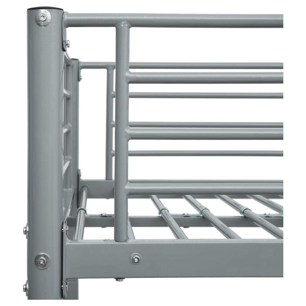 Dviaukštės lovos rėmas, pilkas, 140x200cm/90x200cm, metalas