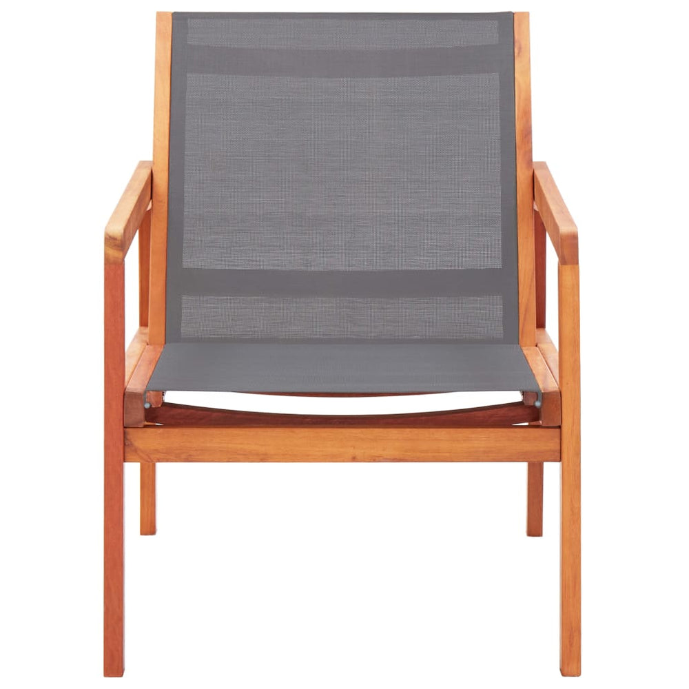 Sodo poilsio kėdė, pilka, eukalipto masyvas ir tekstilenas