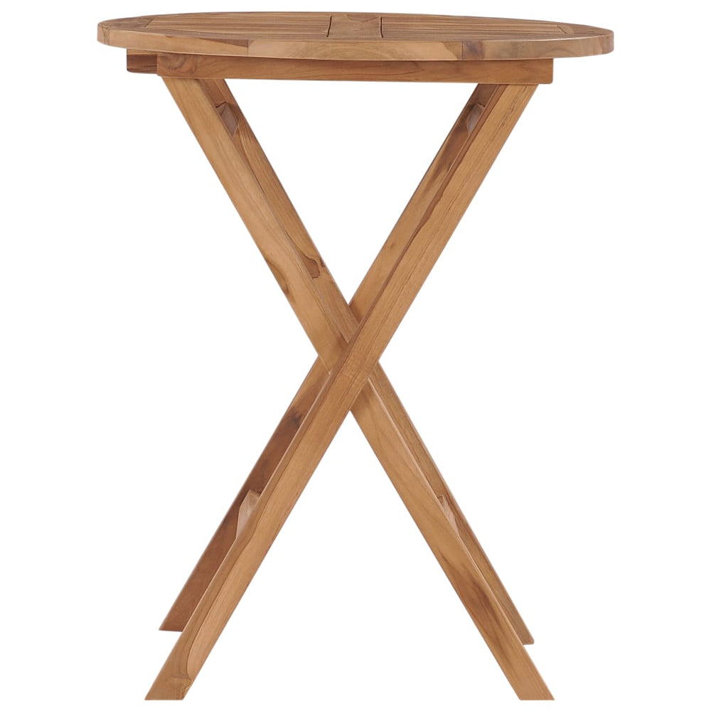 Sulankstomas sodo stalas, 60cm, tikmedžio medienos masyvas