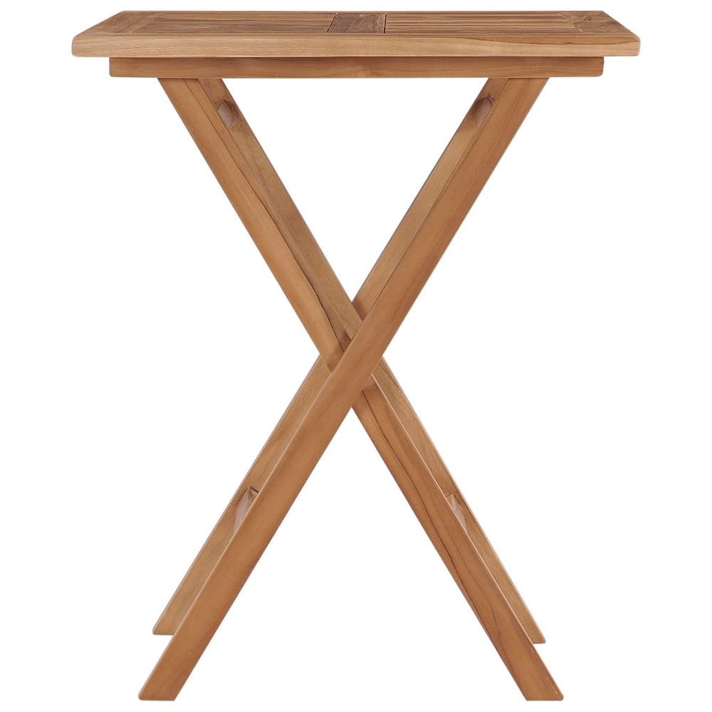Sulankstomas sodo stalas, 60x60x75cm, tikmedžio masyvas