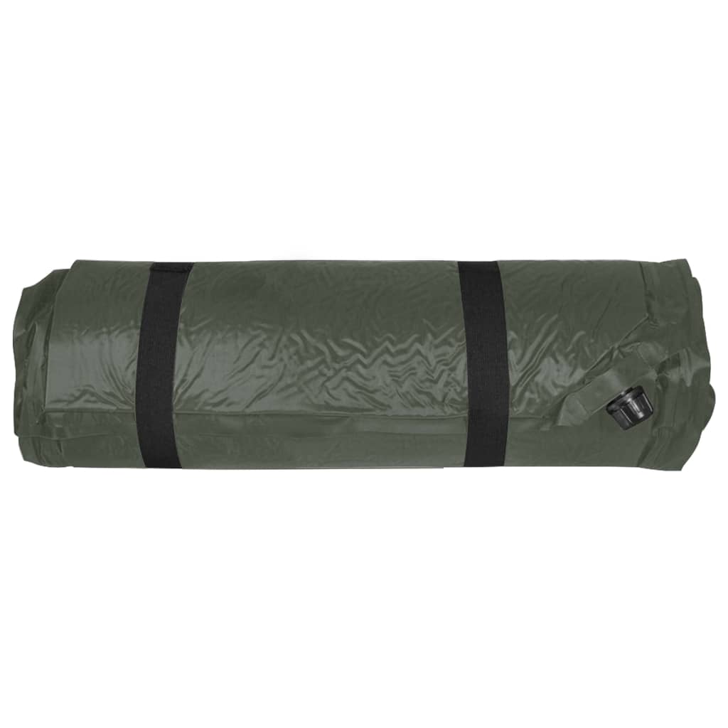 Pripučiamas čiužinys su pagalve, tamsiai žalias, 66x200cm